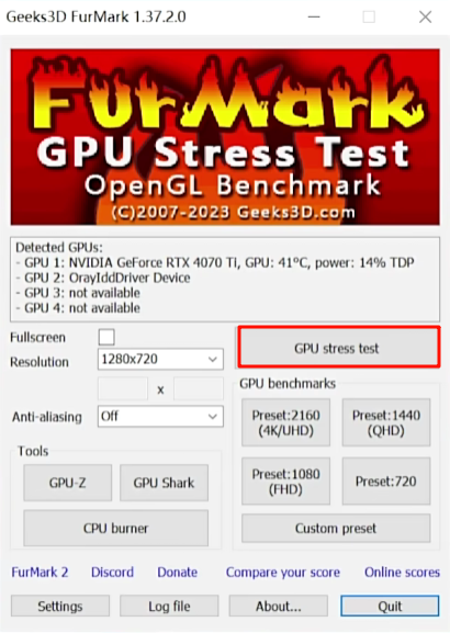 FurMark使用1